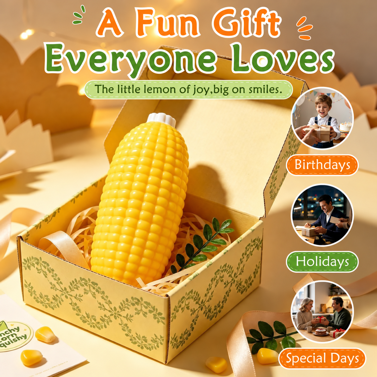 Crunchy Orange Peanuts, Corn, Potatoes Toys, Asmr Crunchy  Stress Ball Realistic Orange Sensory Toy With ASMR Crunch Sound,Soft Slow Rising Fruit Fidget Toys For Desk,Travel,Gifts For All Ages photo 6