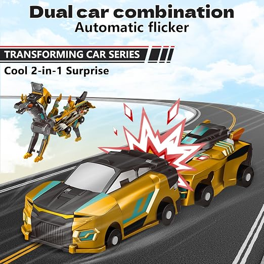 2-in-1 Unisex Mechanical Mini Magnetic-Triggered Auto-Transform Pegasus Car Toy, Battery-Free Safe ABS Plastic Animal Toy, Creative Kids' Gift Ideas photo 1