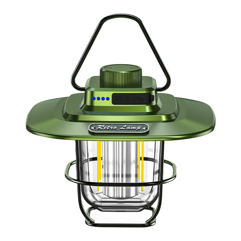 Vintage Outdoor Camping Lantern, Portable Kerosene Lamp Style Light, Smart Rechargeable Handheld Lamp, LED Tent Light photo 2