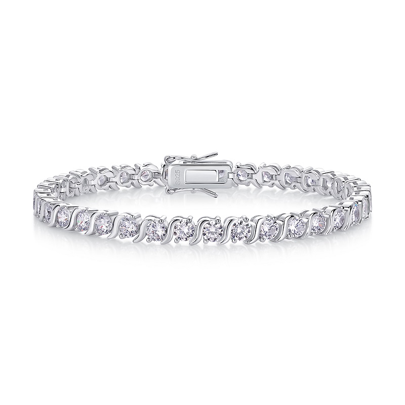 S925 Silver 11.7g Moissanite Tennis Bracelet, 33pcs 0.3ct D VVS1, 16.5&18&19cm, GRA photo 1