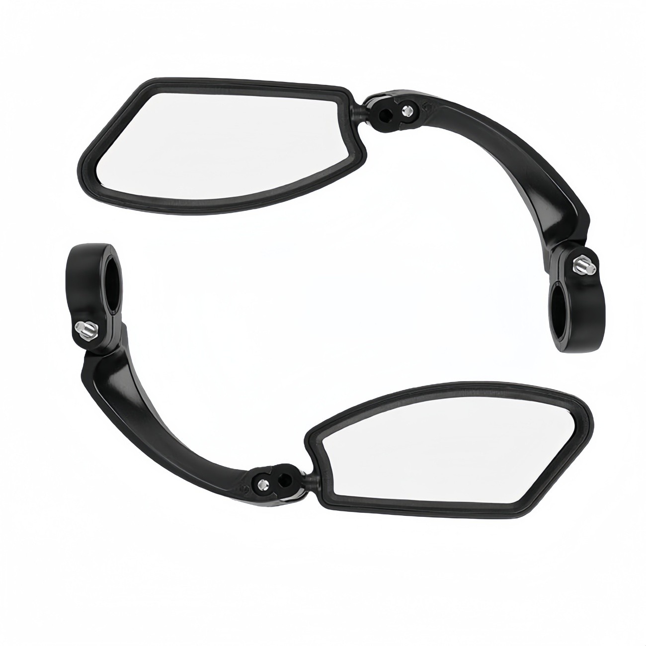 2Pcs Bike Mirror Rotaty Round Rectangle Handlebar Bicycle Rear View Glass photo 4