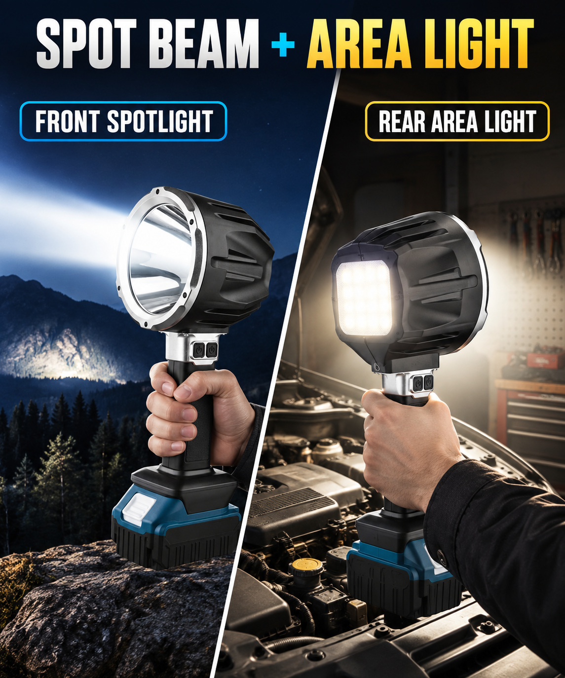 Rechargeable Type C COB LED Work Light 15000mAh W5219A 1600LM Flashlight 6500mAh Battery 3 Hour photo 7