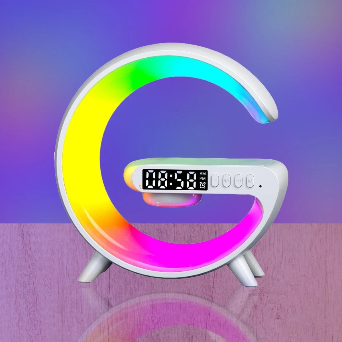 LED Smart G Lamp Intelligent Wireless Charger Bluetooth Speaker G Shape Lamp photo 1