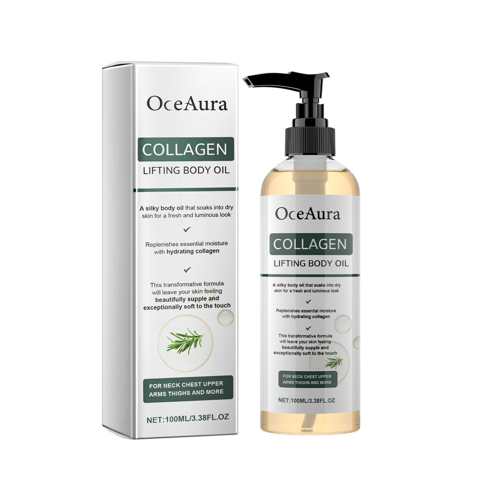 OceAura Collagen Firming Body Oil Hydrates And Firms Arms, Belly Fat, And All-over Body With Massage Oil photo 3