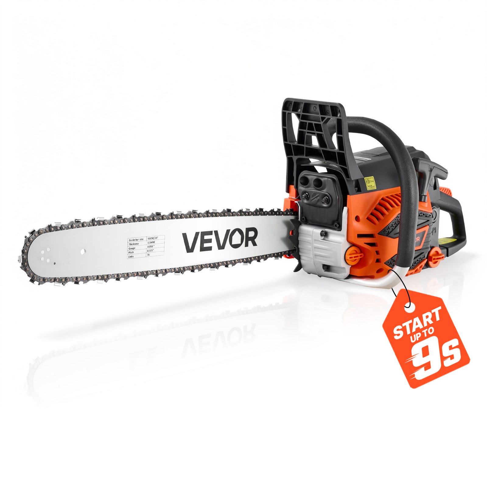 Gas Powered Chainsaw 20 Inch 58CC 3.22HP 2 Stroke Engine Gas Chainsaw, For Wood Cutting, Tree Trimming & Land Clearing, Throttle-Synced Choke, Power Chain Saw With Non-Slip Handle & Dual Tanks photo 8
