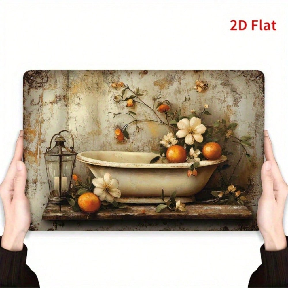 Vintage Orange Wall Sign 12x8, Metal Wall Art Modern Minimalist 2D Flat Decor photo 6