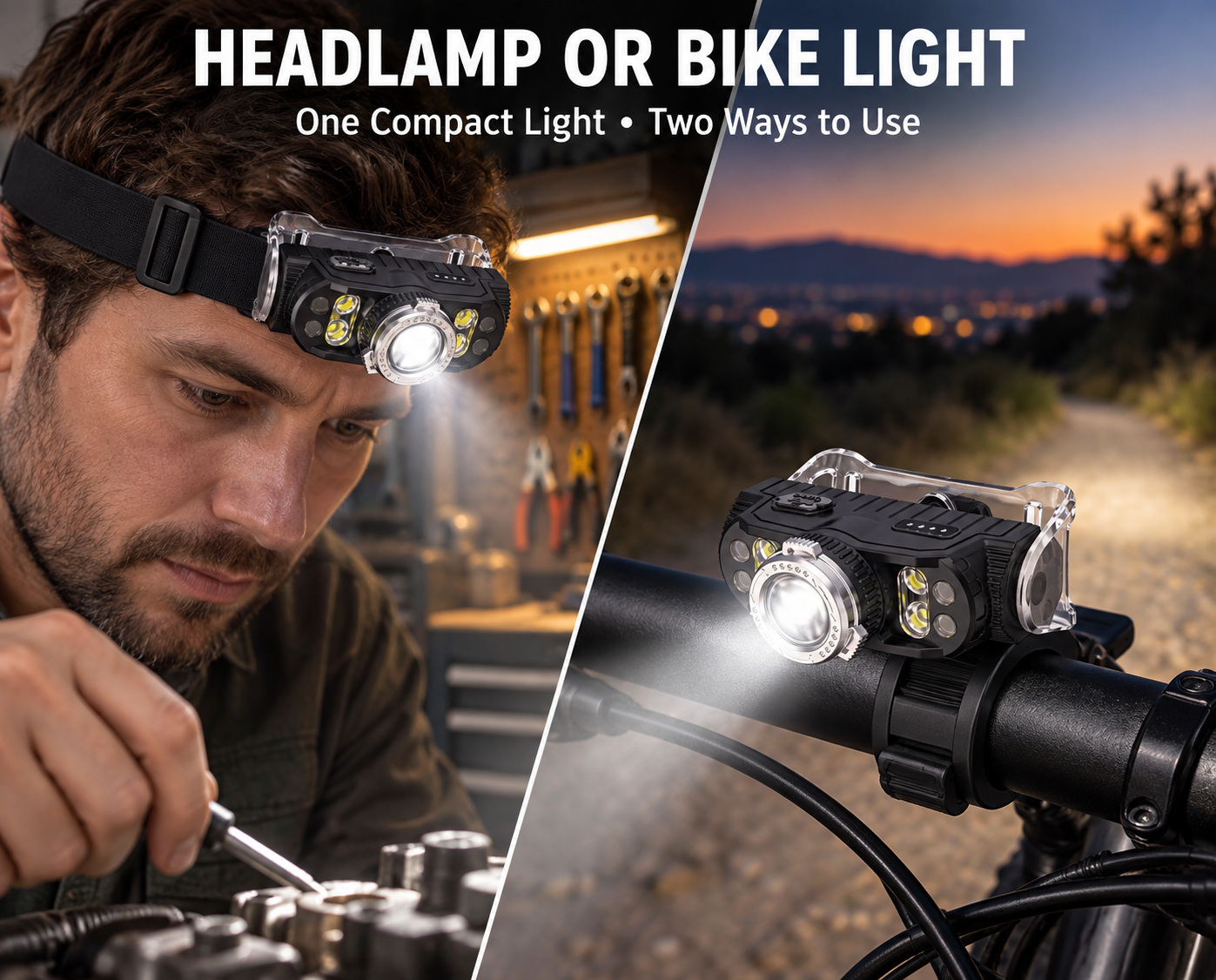 Rechargeable Motion Sensor Magnetic Zoomable LED Work Light 10W Type C W660 1 Headlamp 2000mAh photo 3