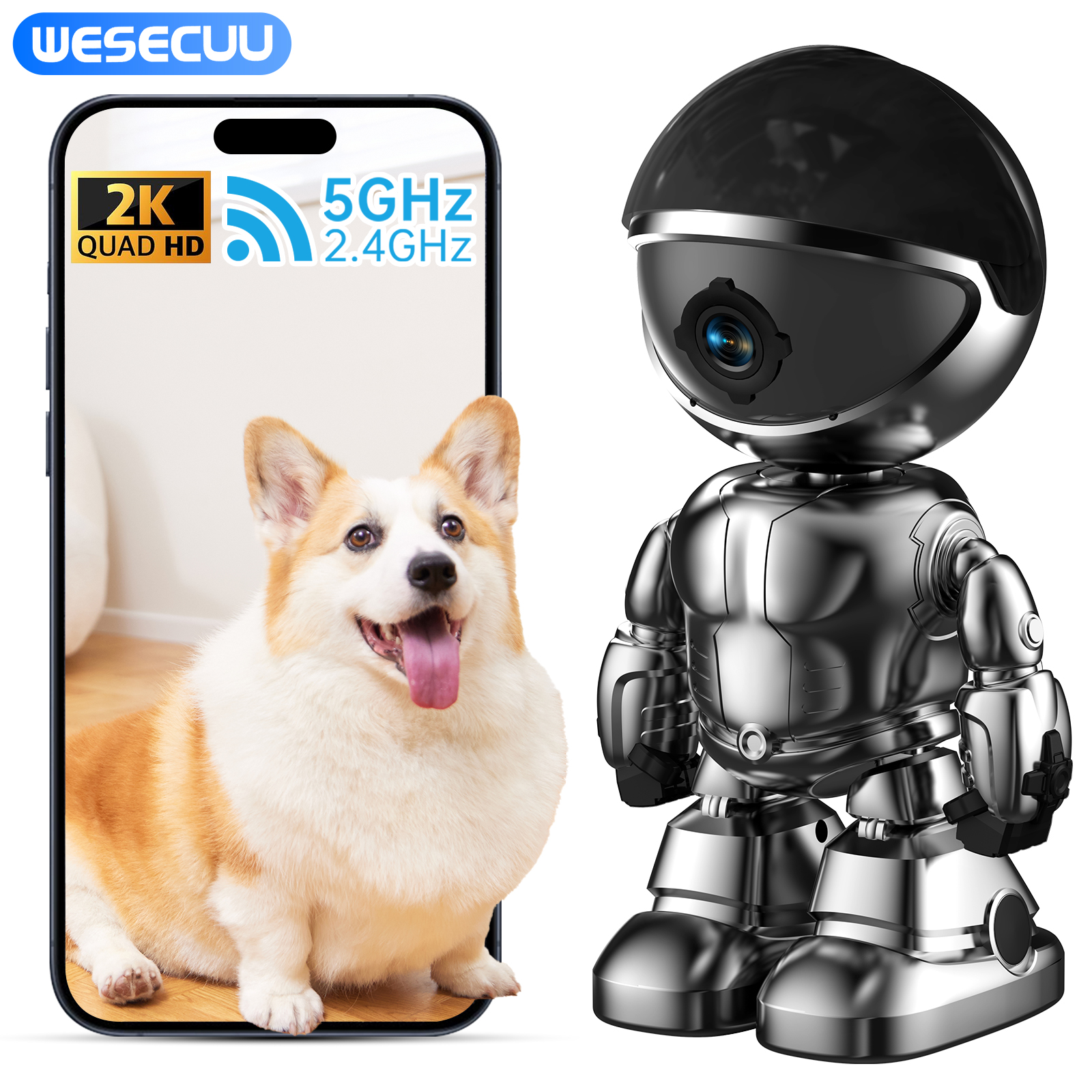 Smart Robot Camera 3MP IP Camera WIFI Robert Network CCTV HD Baby Monitor Remote Control Home Security Camera photo 1