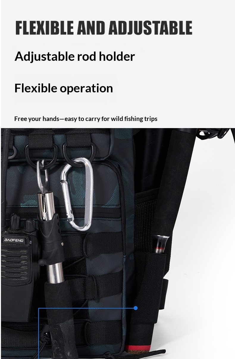 Outdoor Lure Bag New Multi-Functional Single & Double Shoulder Fishing Equipment Backpack Camouflage Lightweight Handheld Fishing Gear Storage Bag - Green photo 3