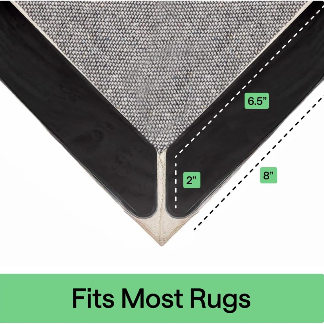 8 Pack Extra Long Black Rug Grippers For Hardwood Floors Non-Slip Carpet Holders Anti-Slip Rug Pads For Home Living Room And Bedroom photo 2