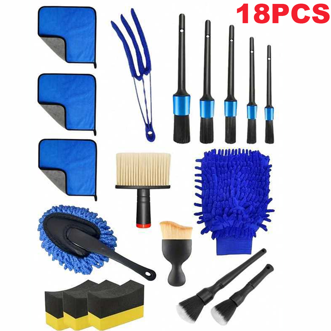 18pcs Car Cleaning Kit Car Detailing Brush Set Duster Detailing Tools Set photo 1