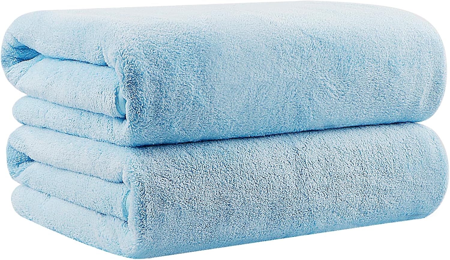 Blue Microfiber Bath Towels 2 Units, 27x54 Inch Soft Quick Dry Towels For Bathroom, Sports, Yoga, Spa And Fitness photo 1