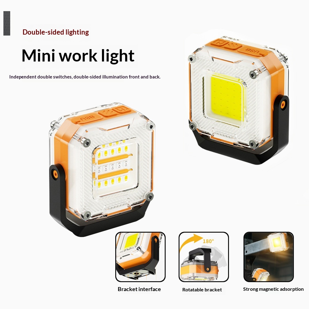 Cross-Border Multifunctional Double-Sided Cob Magnetic Camping Style Light 500 Lumens With Hook Outdoor Portable Camping Style Emergency Light photo 1