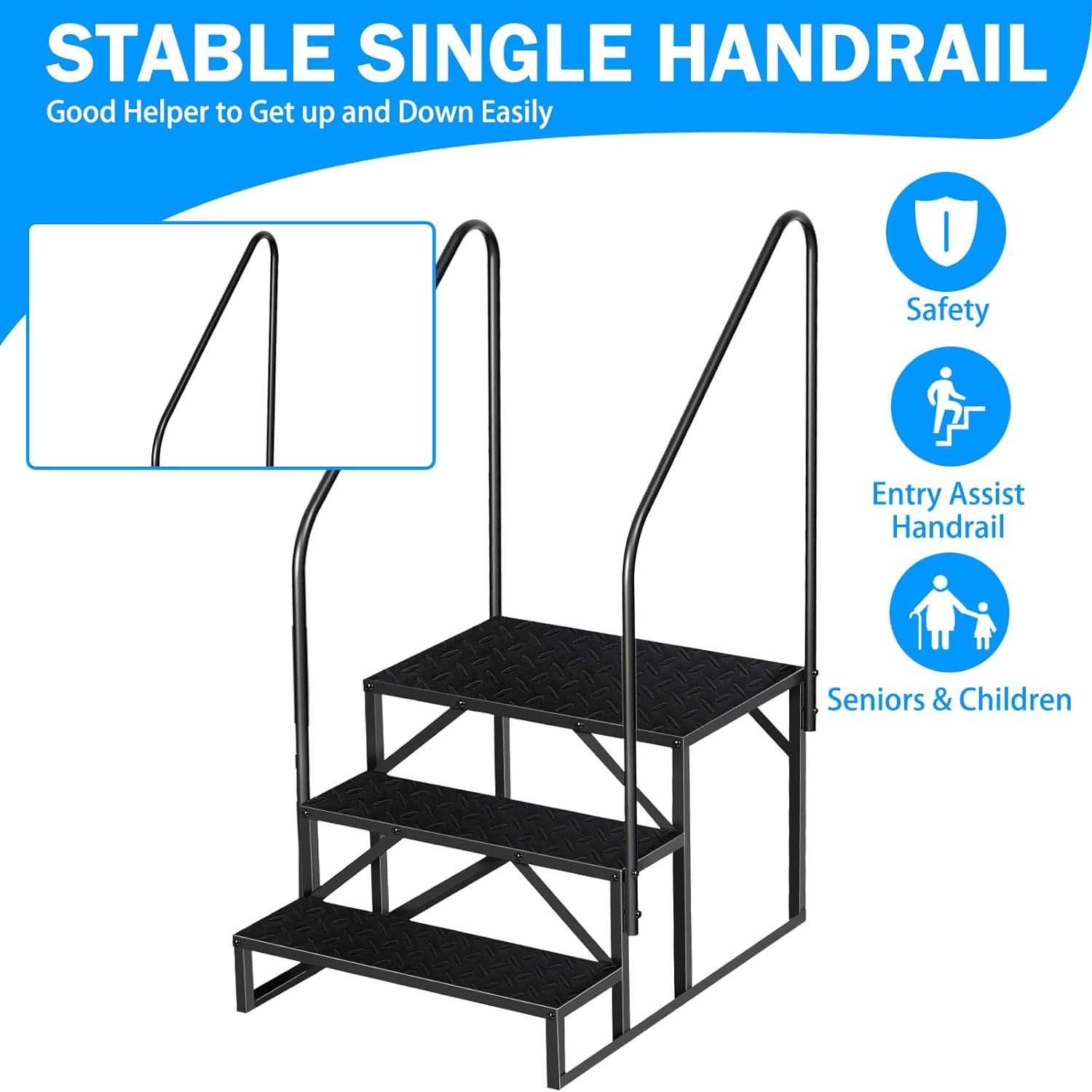 The Third Level Staircase Of The RV, The Upgraded Version Of The RV Staircase With Handrails, The Heavy-duty RV Staircase With Anti-skid Pedals, Are Only Suitable For TEMU Self Pickup photo 6