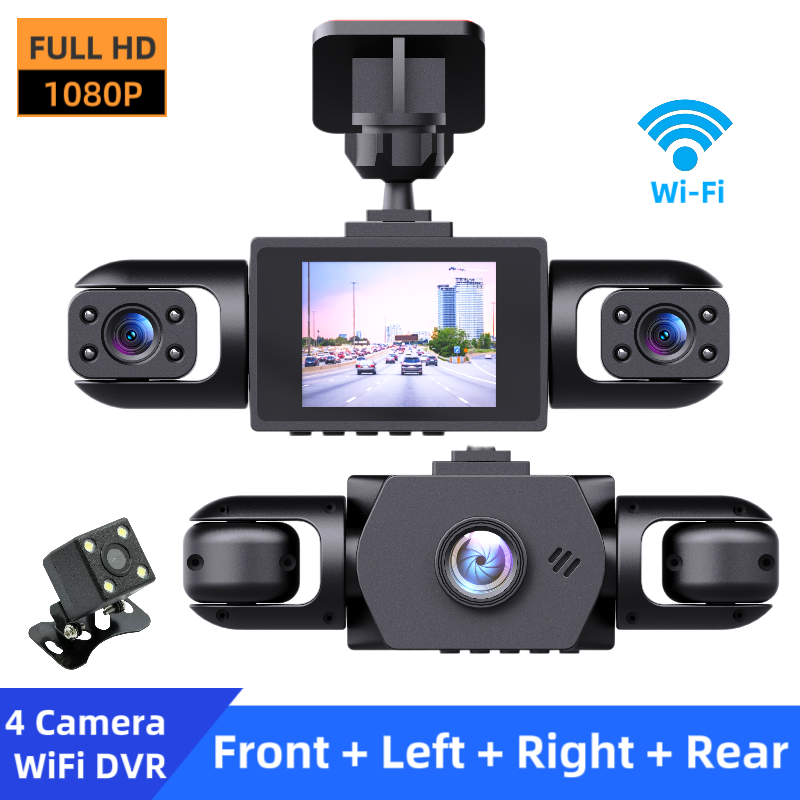 1080P High-definition Driving Recorder With Four Lenses, High-definition Night Vision, Front, Back, Left, Right Recording photo 1