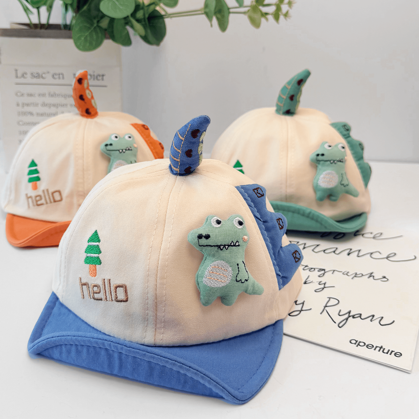 Three Dimensional Cartoon Baby Dinosaur Soft Cap With Brim And Earflaps Summer Autumn Lightweight Style Fashionable photo 1