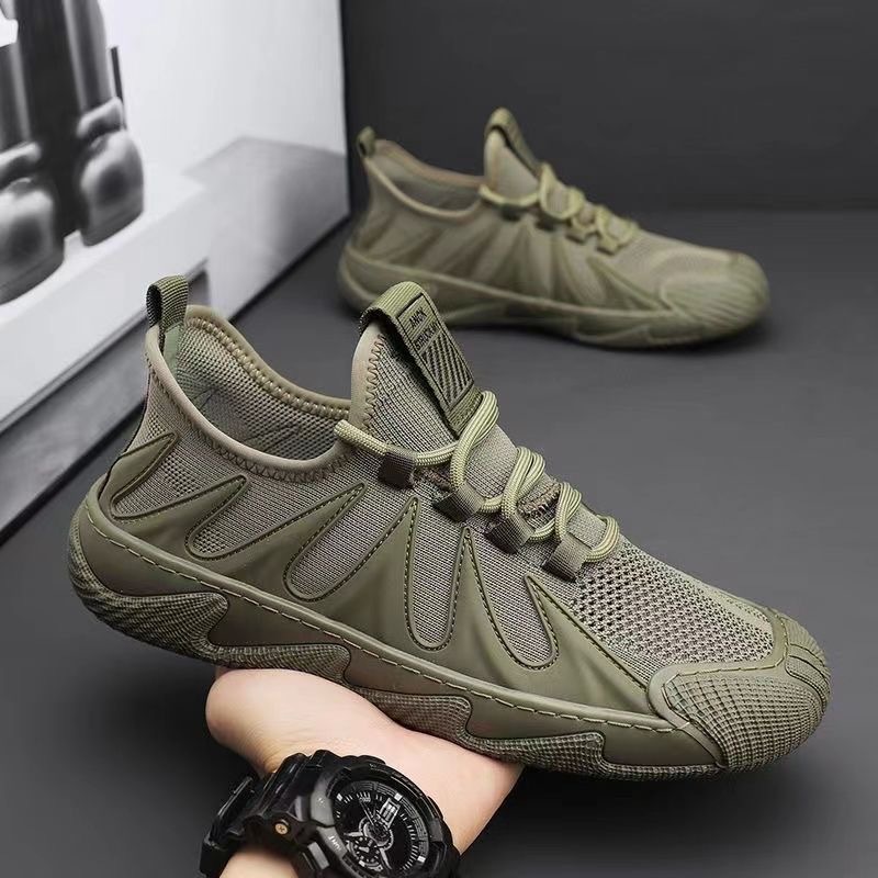 Breathable Mesh Sports Shoes Casual Lace-up Sneakers Men Non-slip Shoes photo 3