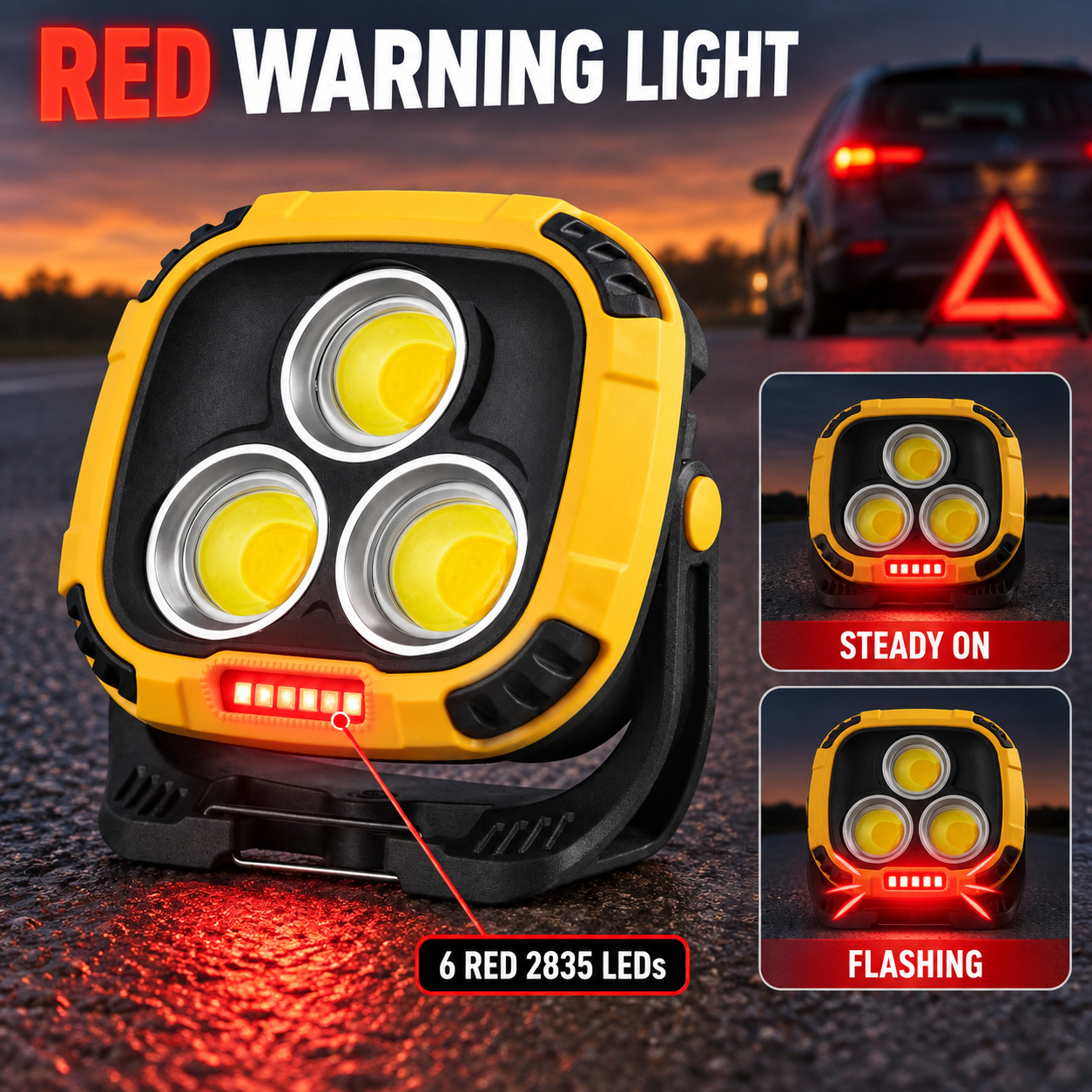 Rechargeable Magnetic Battery Display Type C LED Work Light Base Hanging W891 2 Hook Flood photo 4
