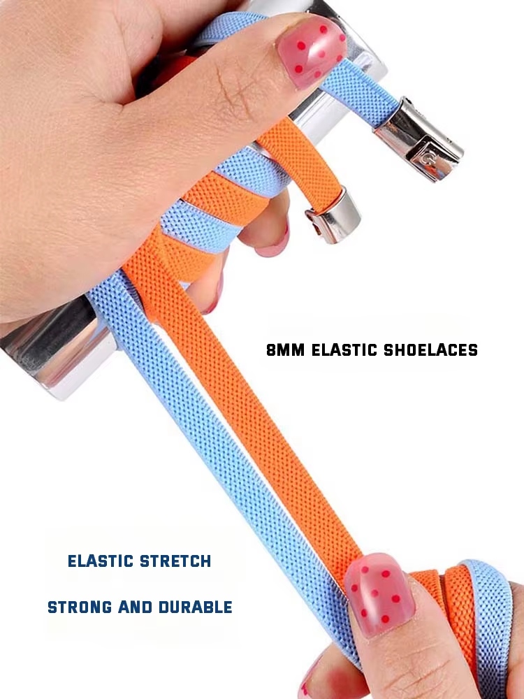 Stretch No Tie Shoelaces  Magnetic No Tie Shoelaces Magnetic Shoe Strings,Shoelaces Magnetic Lock Flat Elastic No Tie For Easy Fastening photo 2