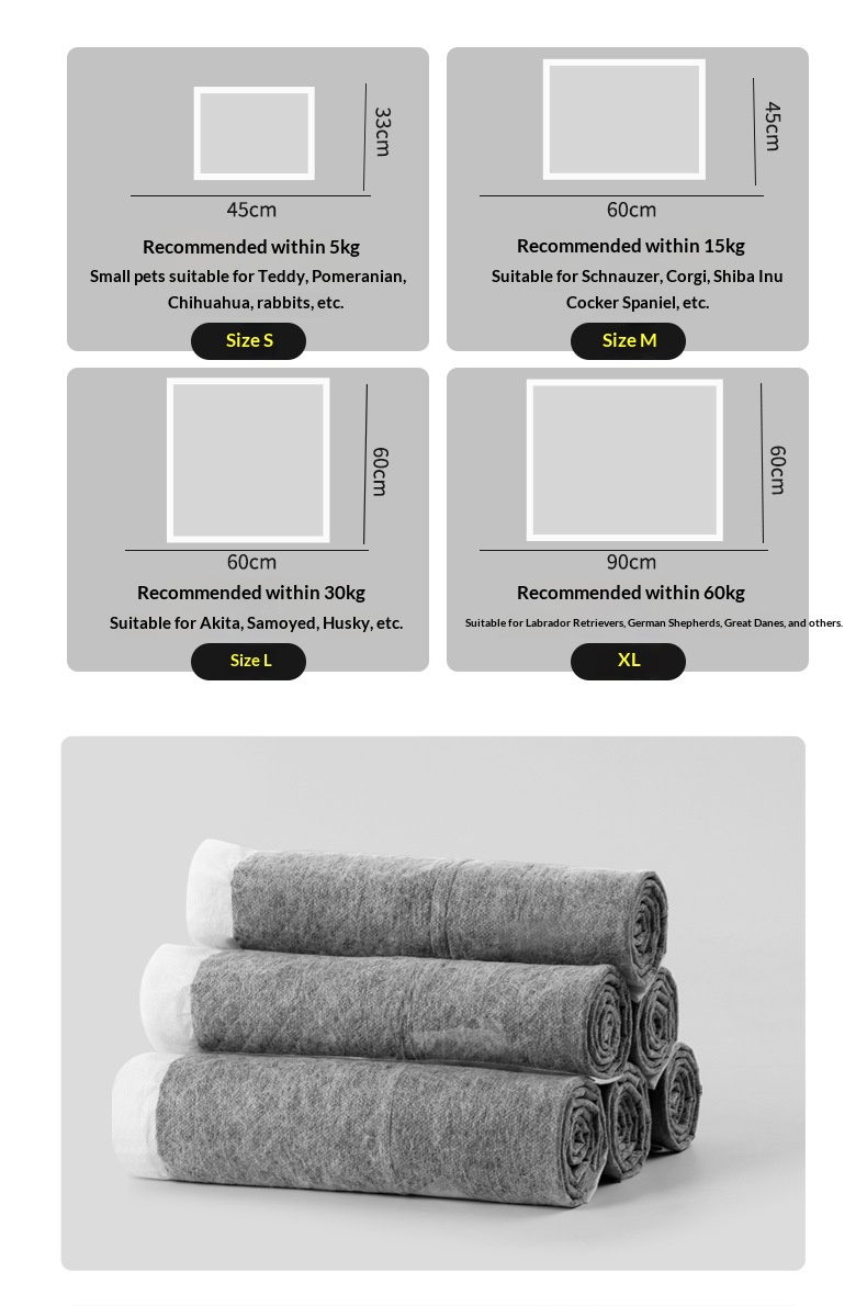 Bamboo Charcoal Absorbent Nursing Pads For Puppies & Kittens, Pet Diaper Mats. photo 3