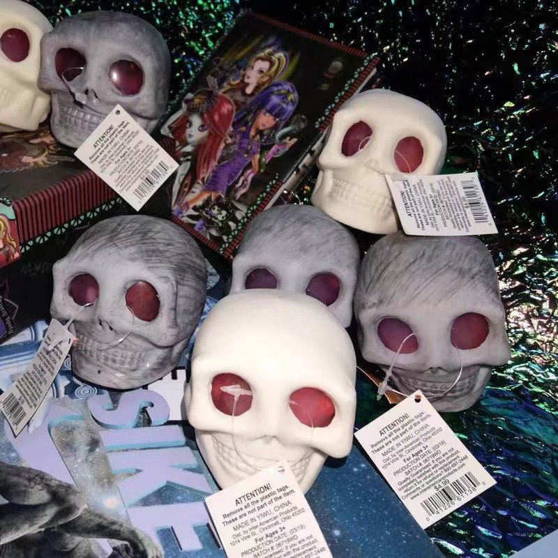 Adult Halloween Stress Balls - Squeeze Skull Toys With Blood And Maggots, Fidget Toys, Halloween Prank photo 3