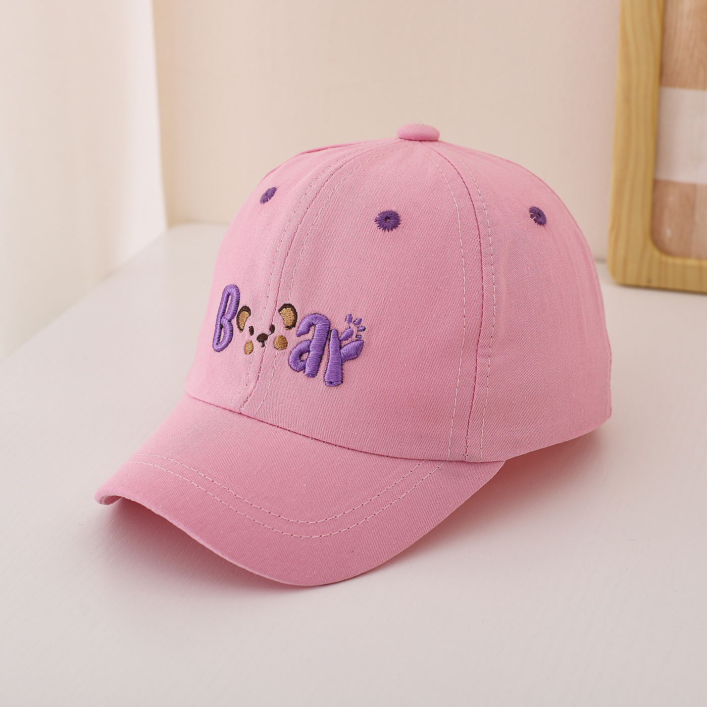 Children's Single-color Simple Cartoon Mouse Letter Embroidery Adjustable Cute And Casual Baseball Cap Suitable For Traveling And Playing photo 6