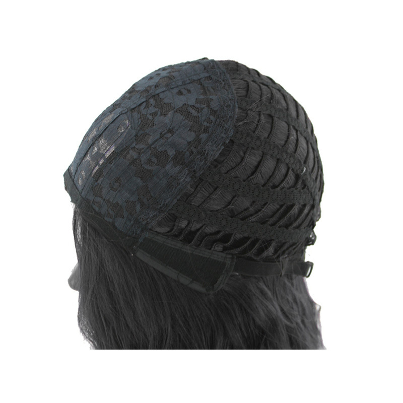Mid-point Fashion Black Wig High Temperature Silk photo 4