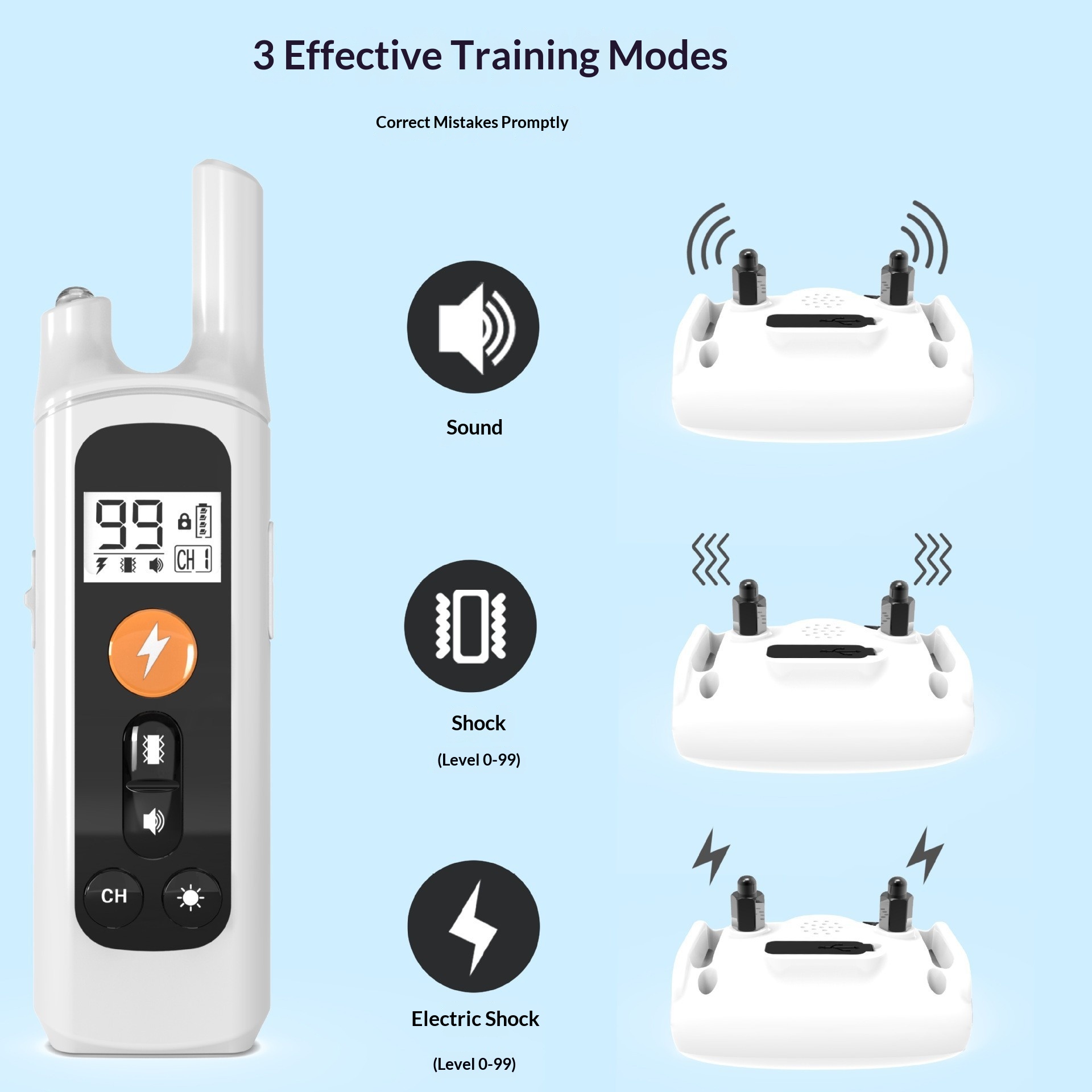 Rechargeable Waterproof Long-Range Remote Dog Training Collar photo 8