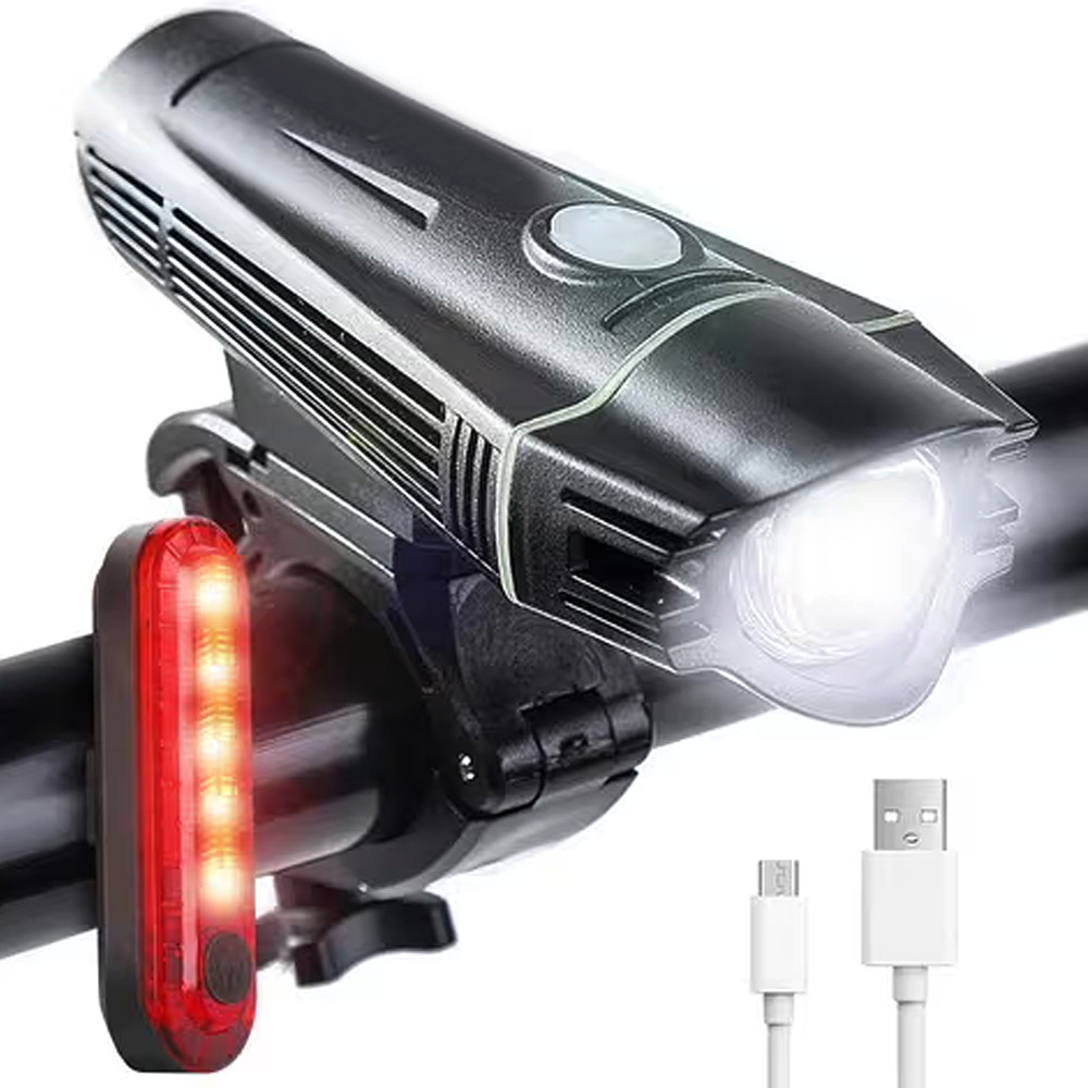350 Lumens USB Rechargeable Bicycle Light Set 4 Modes Front Headlight And Rear Taillight 100m Beam Range photo 6