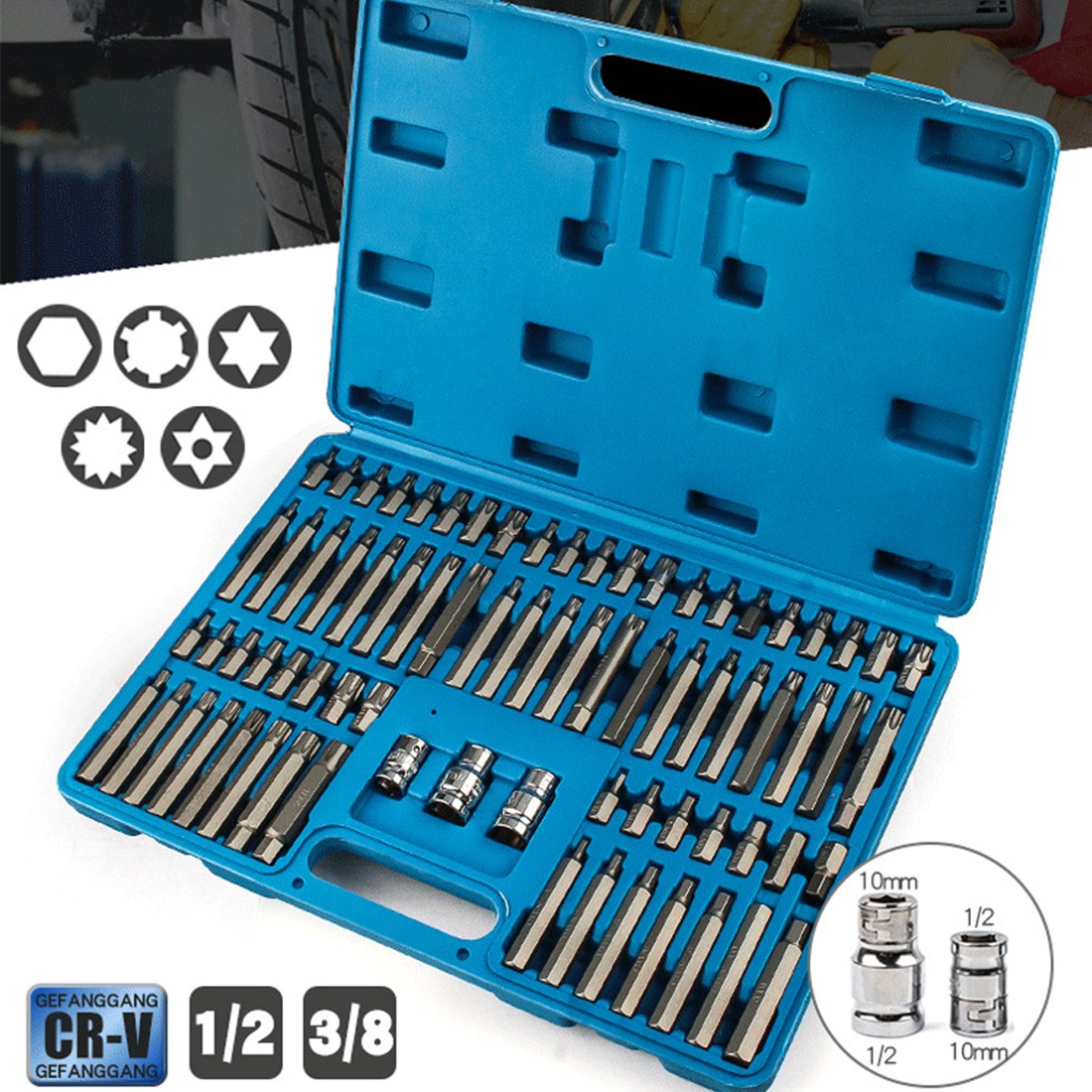 NEW 75Pcs Hex Torx Star Spline Ribe Socket BIT Set photo 1