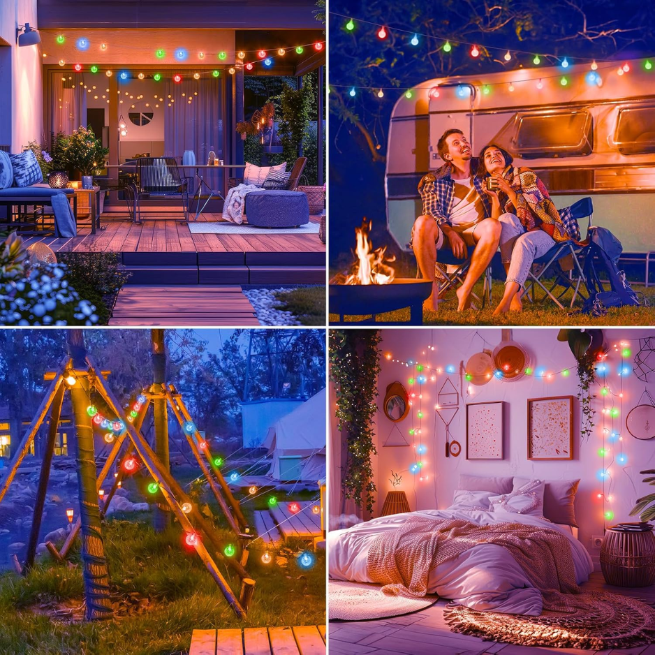 33Ft Multicolor Globe String Lights, 60 LED Battery Operated Fairy Lights With Remote photo 2
