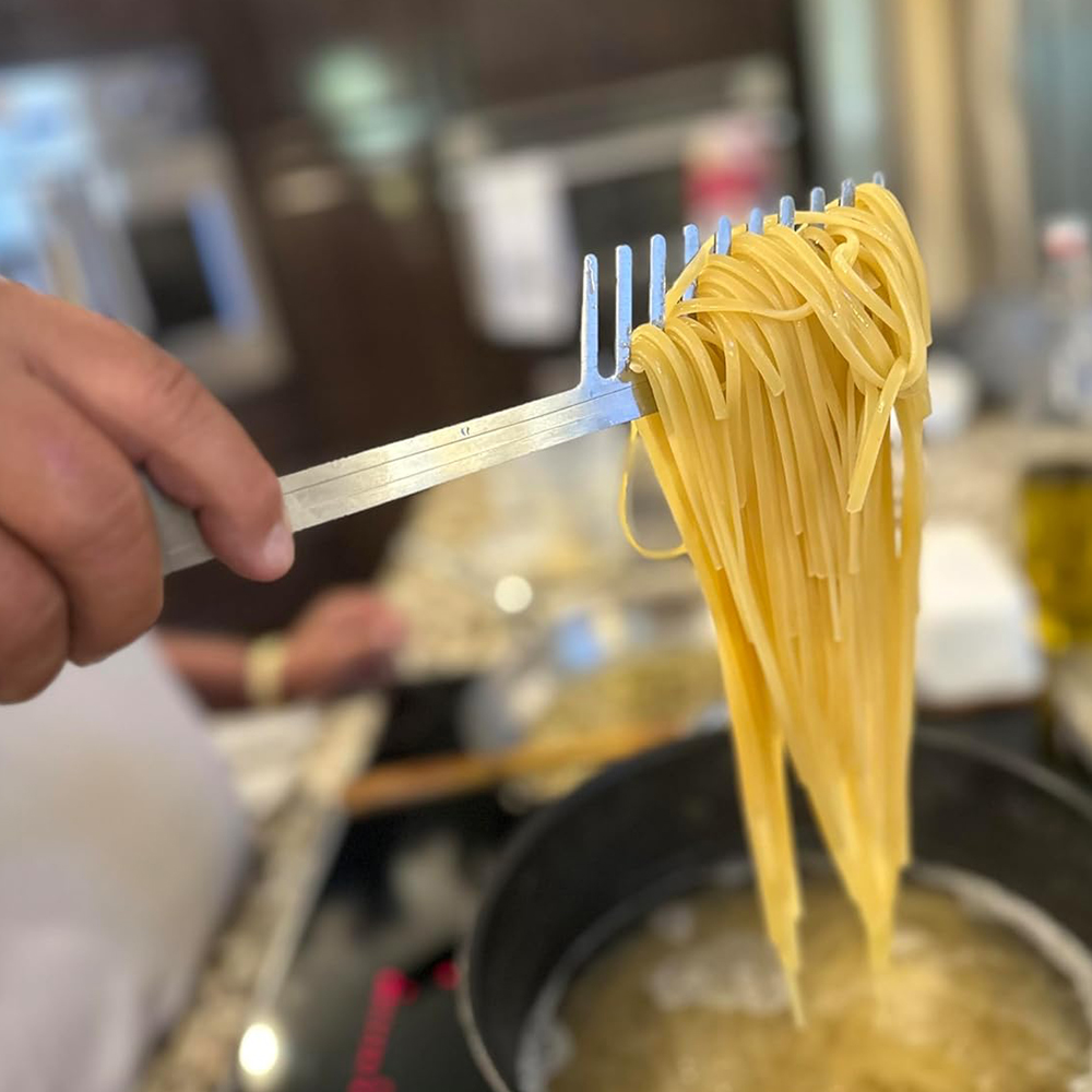 Pasta Fork Spaghetti Server Noodle Fork Stainless Steel Comb Shape Anti Slip Ergonomic Handle Kitchen Cooking Tool For Home Restaurant Hotel Buffet Party Wedding Catering Italian Ramen Noodle Soup photo 7