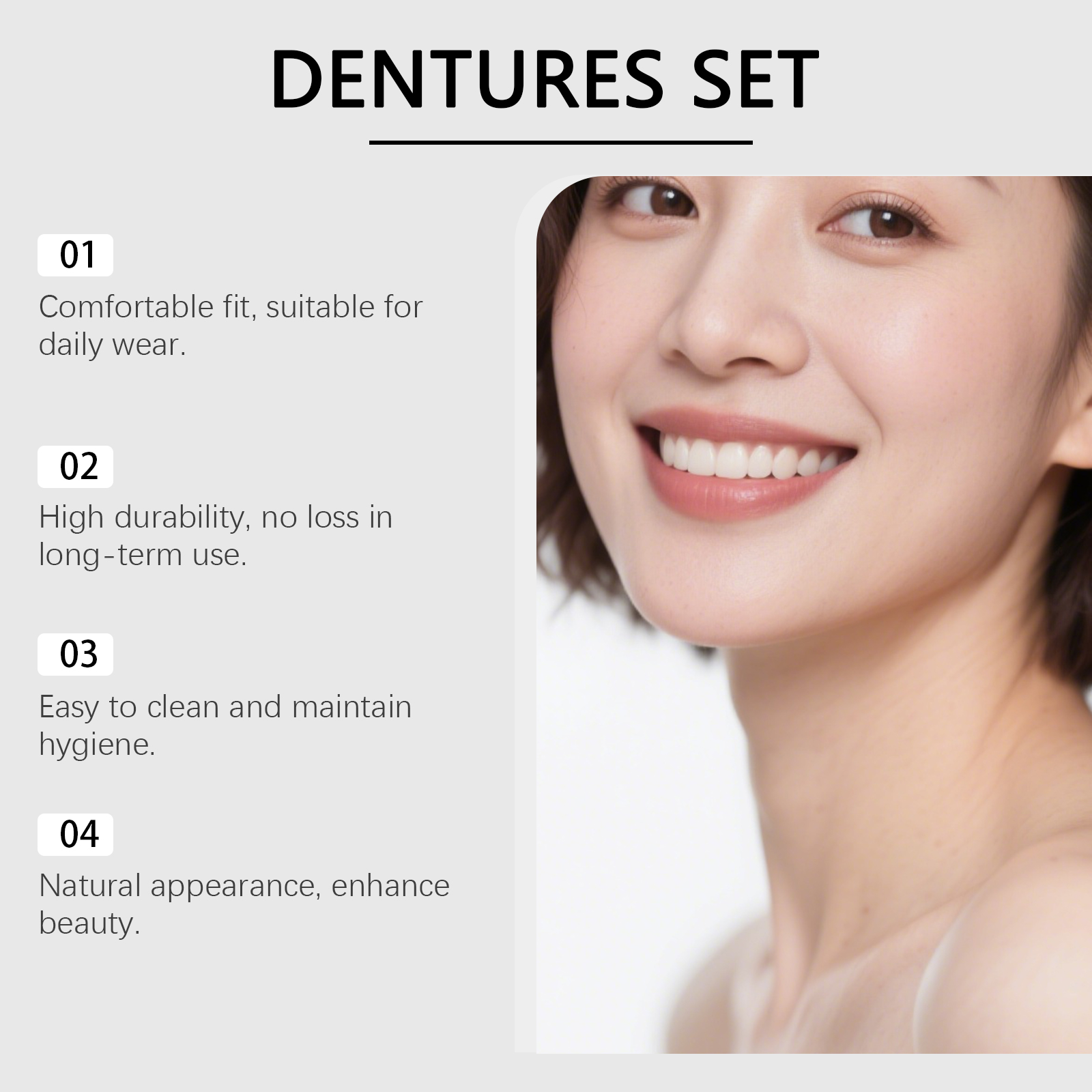 Comfortable Denture Set, 1 Set Per Box photo 3