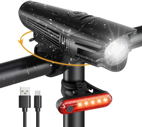 350 Lumens USB Rechargeable Bicycle Light Set 4 Modes Front Headlight And Rear Taillight 100m Beam Range photo 5