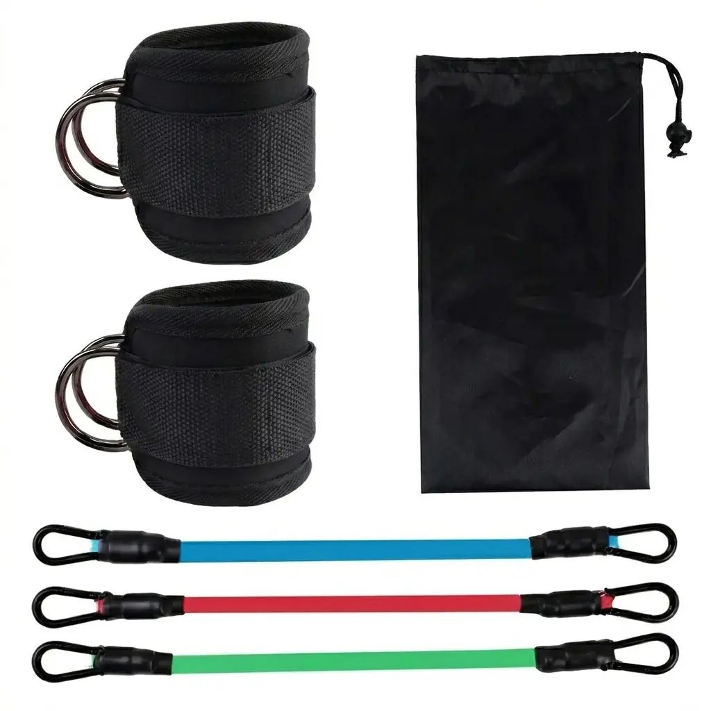 Ankle Straps For Working Out, Fabric Ankle Resistance Bands With Non-Slip Adjustable Cuffs, Durable Neoprene Leg Straps For Kickboxing Glute And Leg Training, Portable Home Gym Equipment For Men Women photo 2
