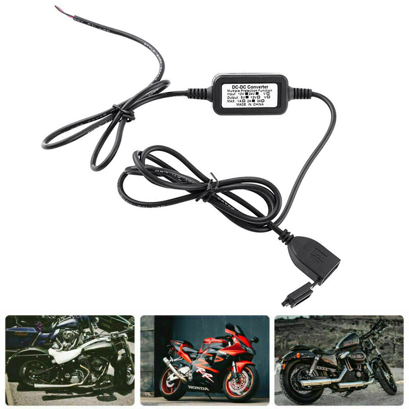 Waterproof Motorbike Motorcycle Power Adapter USB Charger Socket For GPS 12V-24V photo 3