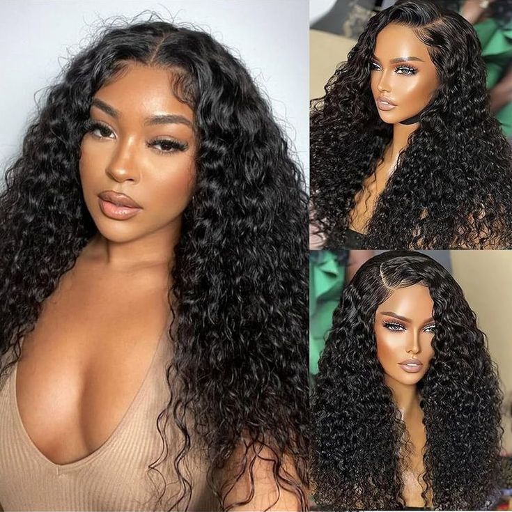 13x4 Lace Front Human Hair Wig Natural Color Deep Wave Density photo 8
