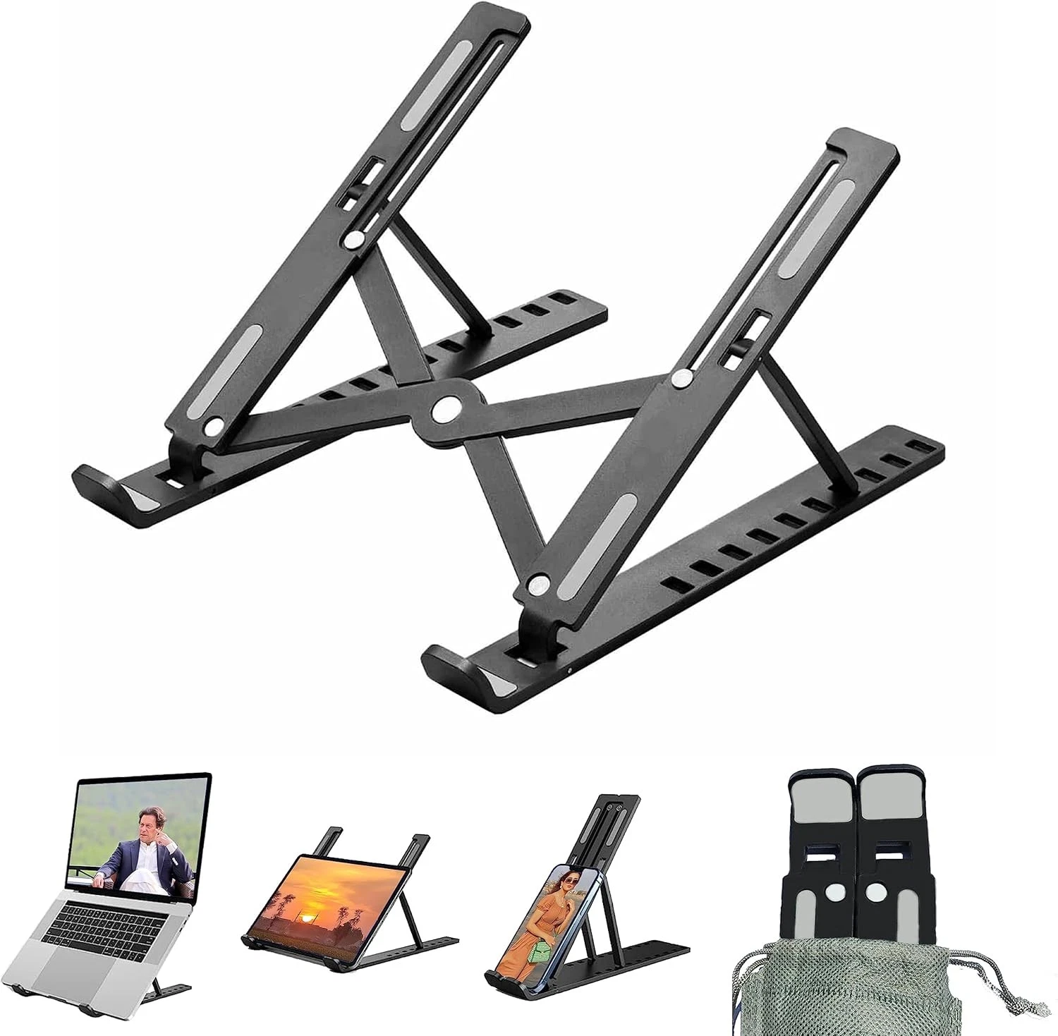 Laptop Stander Notebook Tisch Halter Tablet Halterung Faltbar 7 Winkel Stabil Aluminium Laptop Stand Halterung Tragbar Halter 8 Zoll photo 1