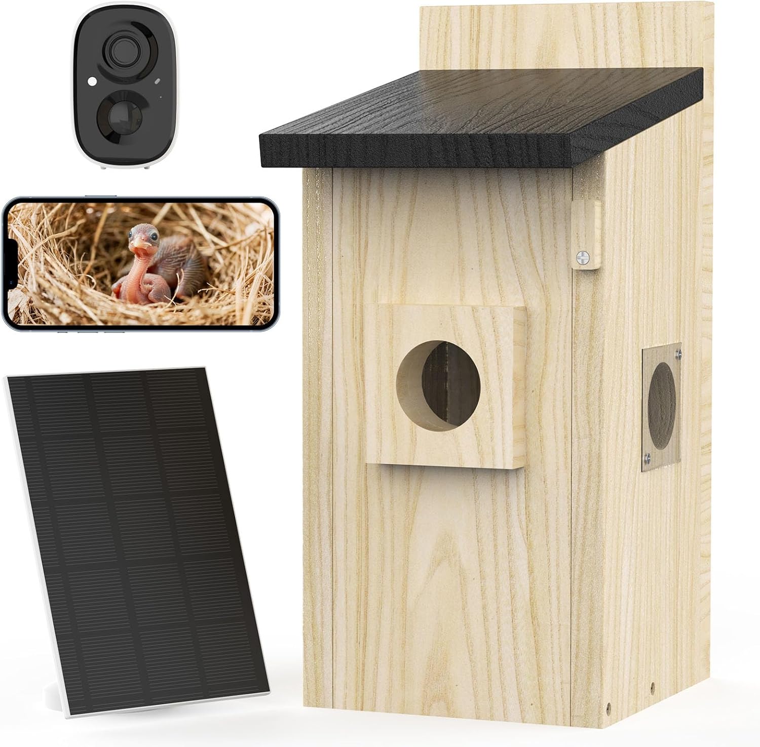 Smart Bird Houses For Outside Solar Powered,4MP Birdhouse Camera For Outdoors, Watch Bird Nesting & Hatching In Real Time, AI Identify Bird Behavior & Create, DIY Ideal Gift photo 1