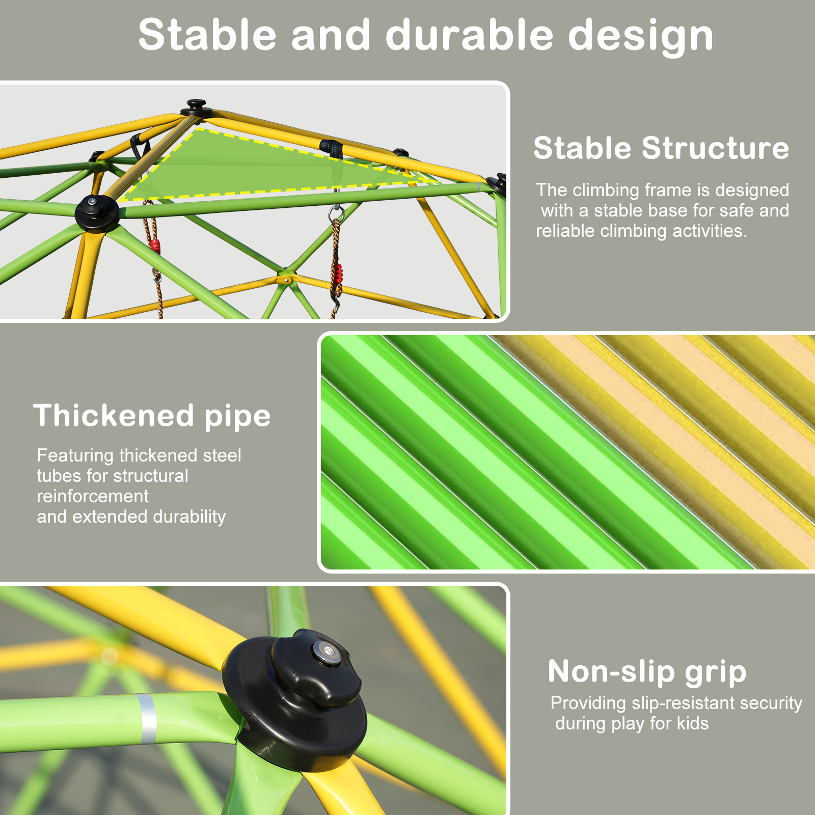10 Foot Dome Climbing Children's Jungle Gym Suitable For Park Dome Climbers And Swing Amusement Park Equipment, Green photo 2