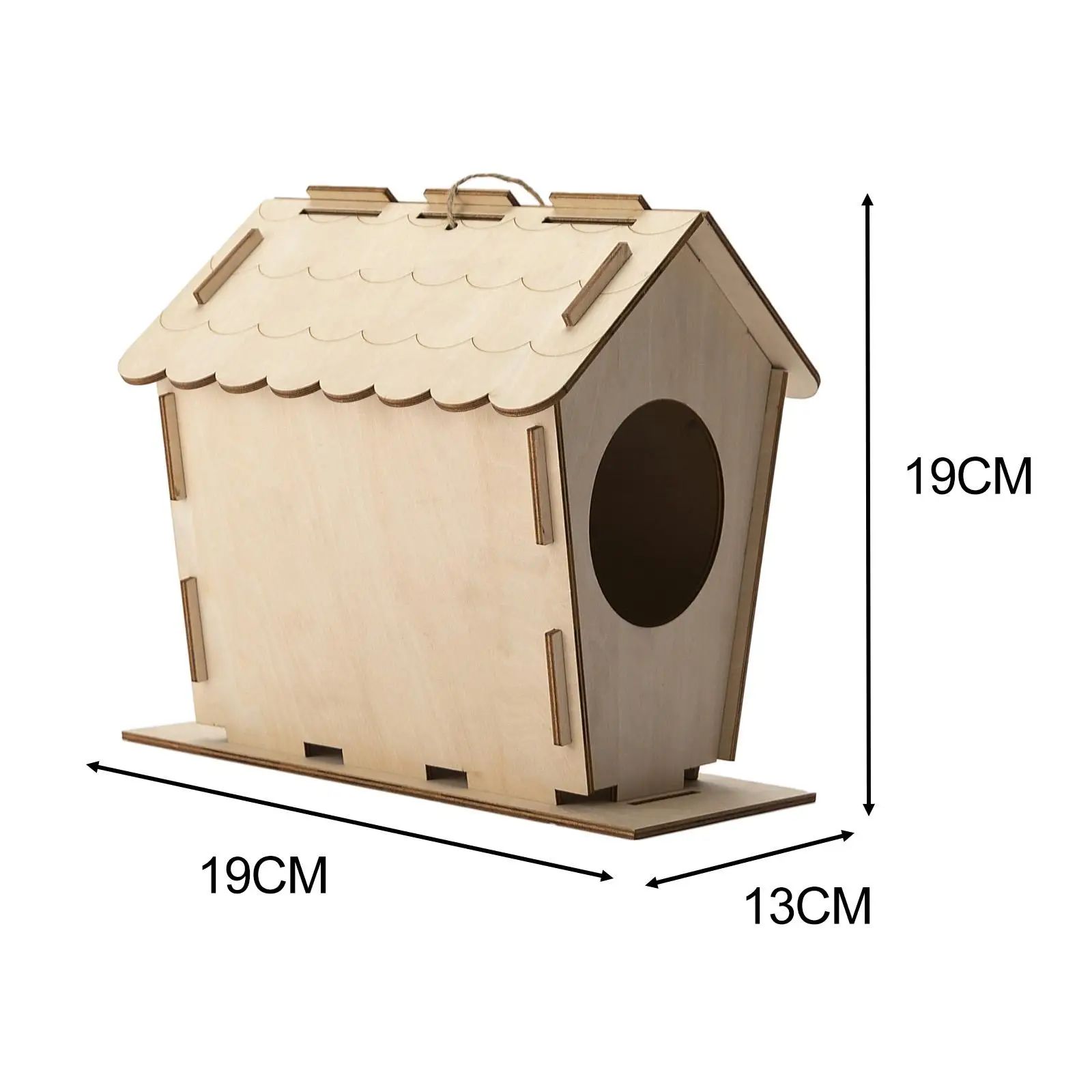 DIY Bird House Yard Gift Shelter Outdoor Unfinished Bird Nest Wooden Nesting Box photo 4