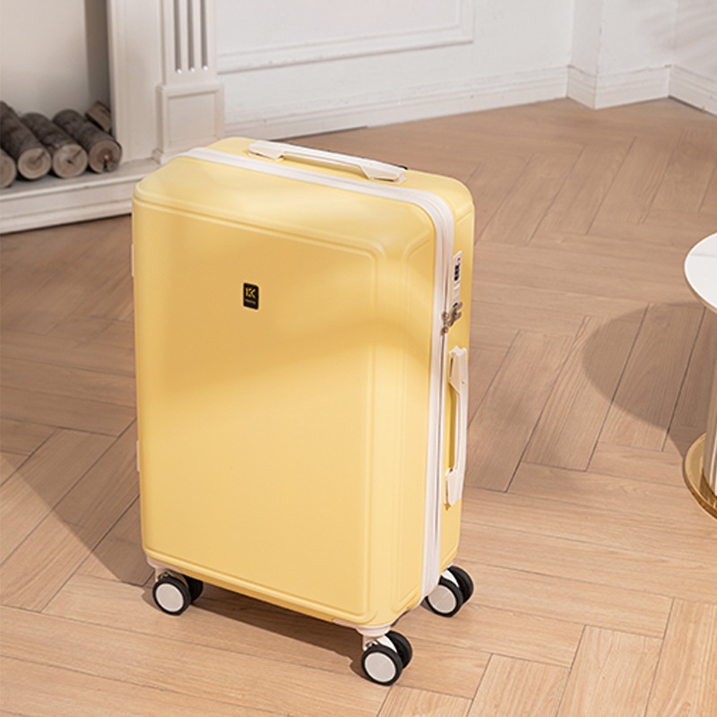 2026 New Luggage Trolley Case Student 20 Inch Lightweight Boarding Large Capacity Password Travel Leather Box Male - DY5209 Lemon Yellow photo 3