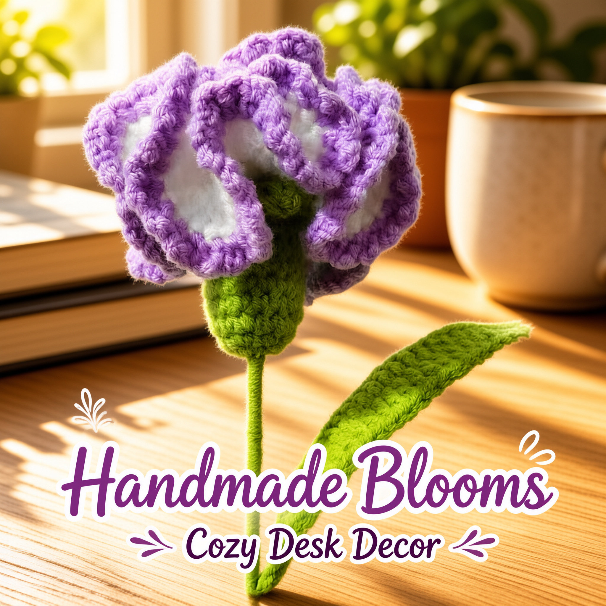 Hand Crochet Carnation Bouquet Finished Product Creative Handmade Yarn Flower Gift For Mom  Best Friend photo 2