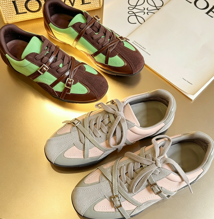 2026 New Retro German Trainers For Women, Genuine Leather Breathable Versatile Flat Sports Casual Shoes, Korean Style Ladies Flats photo 7