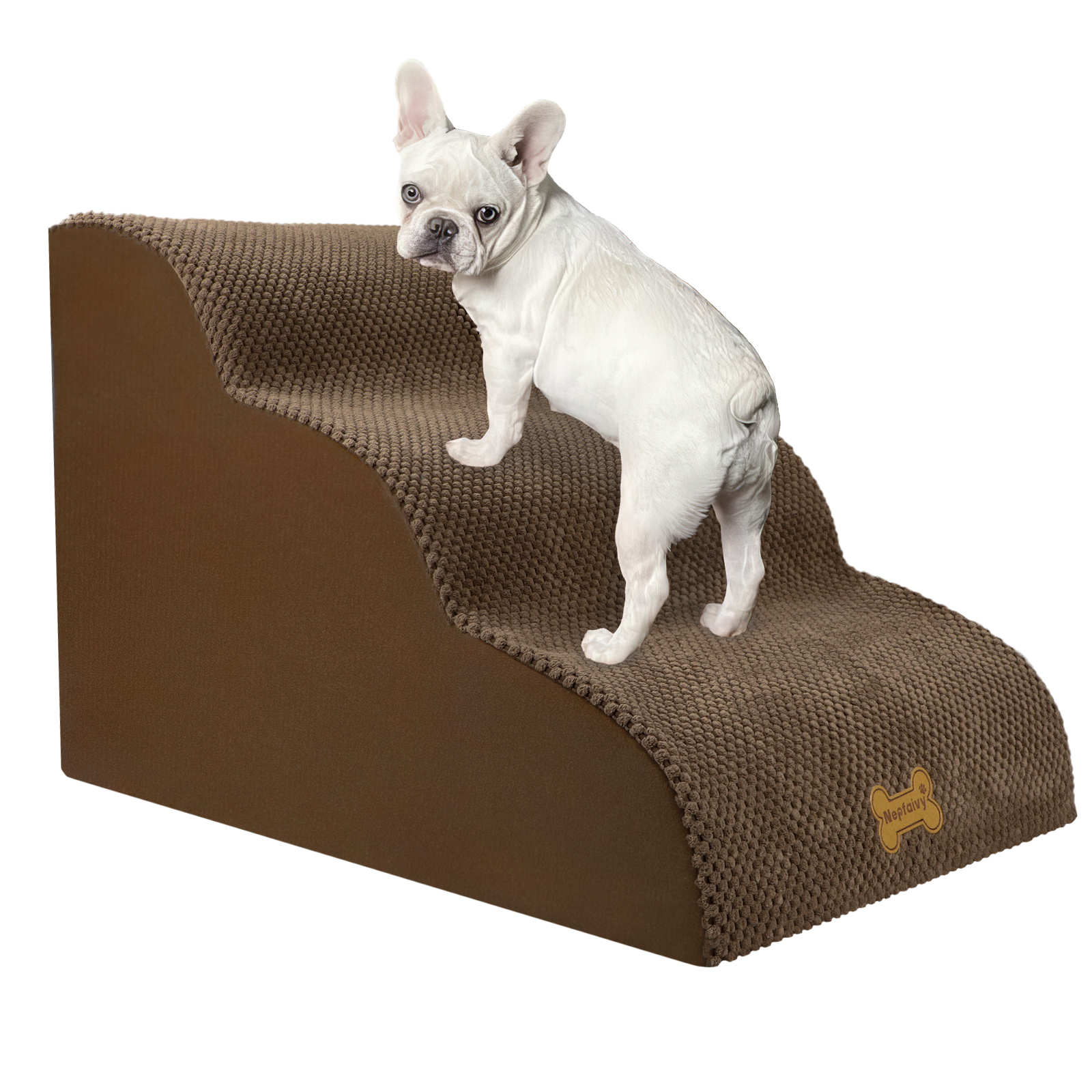 Nepfaivy Dog Steps Stairs For Bed - Non-Slip Pet Stairs For Small Dogs And Cats, Dog Ramp For Sofa With High Density Foam And Removable Cover photo 5