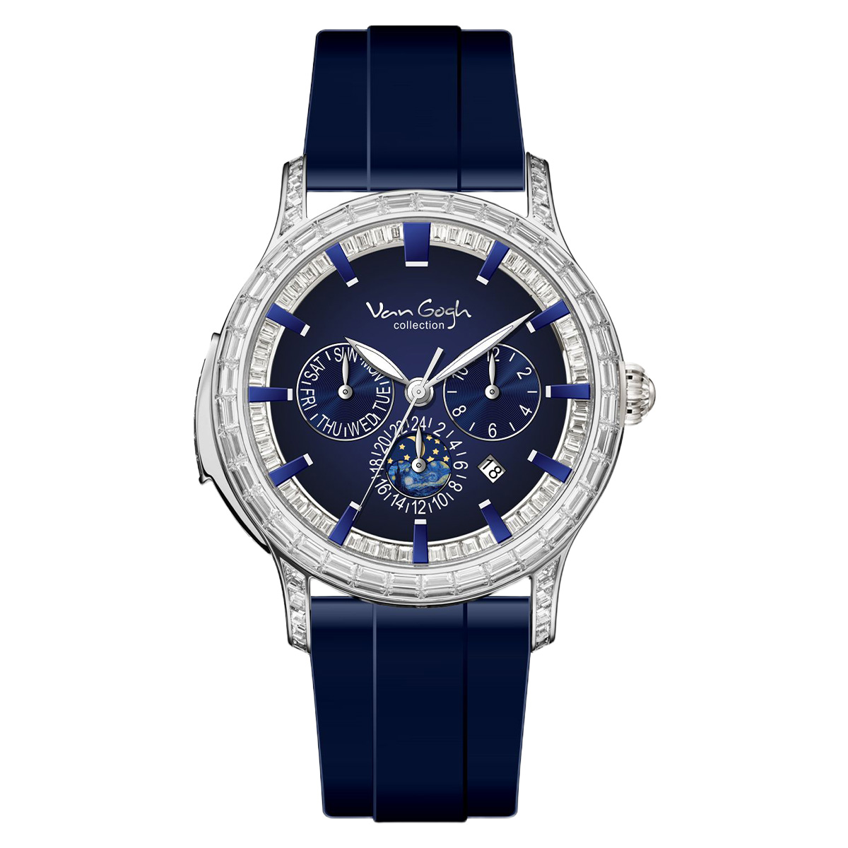 VAN GOGH High Appearance Light Luxury Men's Luminous Blue Mechanical Watch Bohui Series photo 8