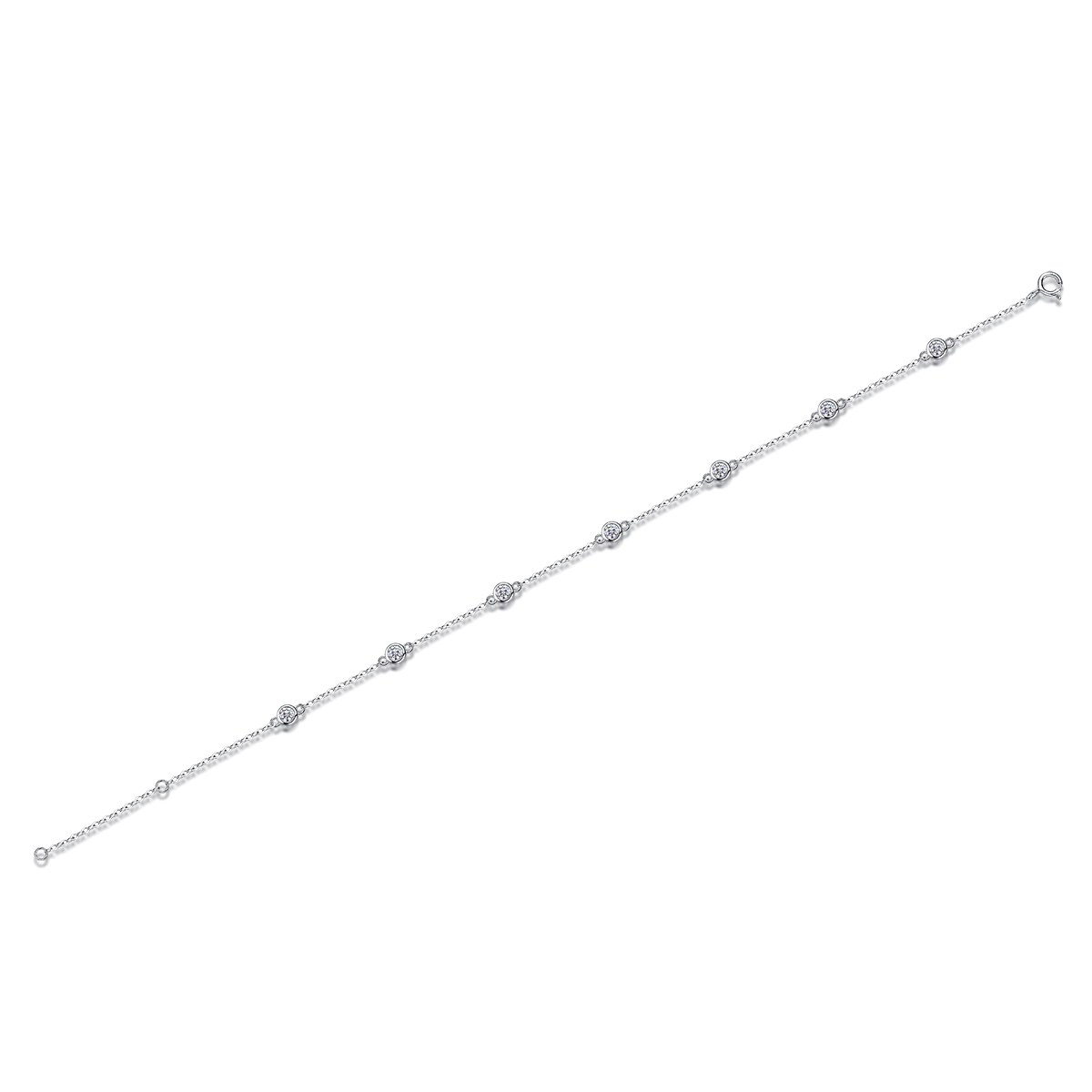 S925 Silver 1.4g Moissanite Bracelet, 7pcs 3mm D VVS1 GRA Certified, 16&5cm Adjustable photo 5