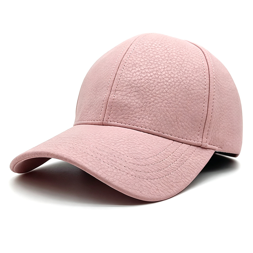 Spring And Autumn Glossy Lychee-patterned PU Leather Baseball Cap, Simple And Stylish, Versatile And Durable. Hard-top Baseball Cap With A Brim, Suitable For Casual Wear And Versatile Applications photo 1