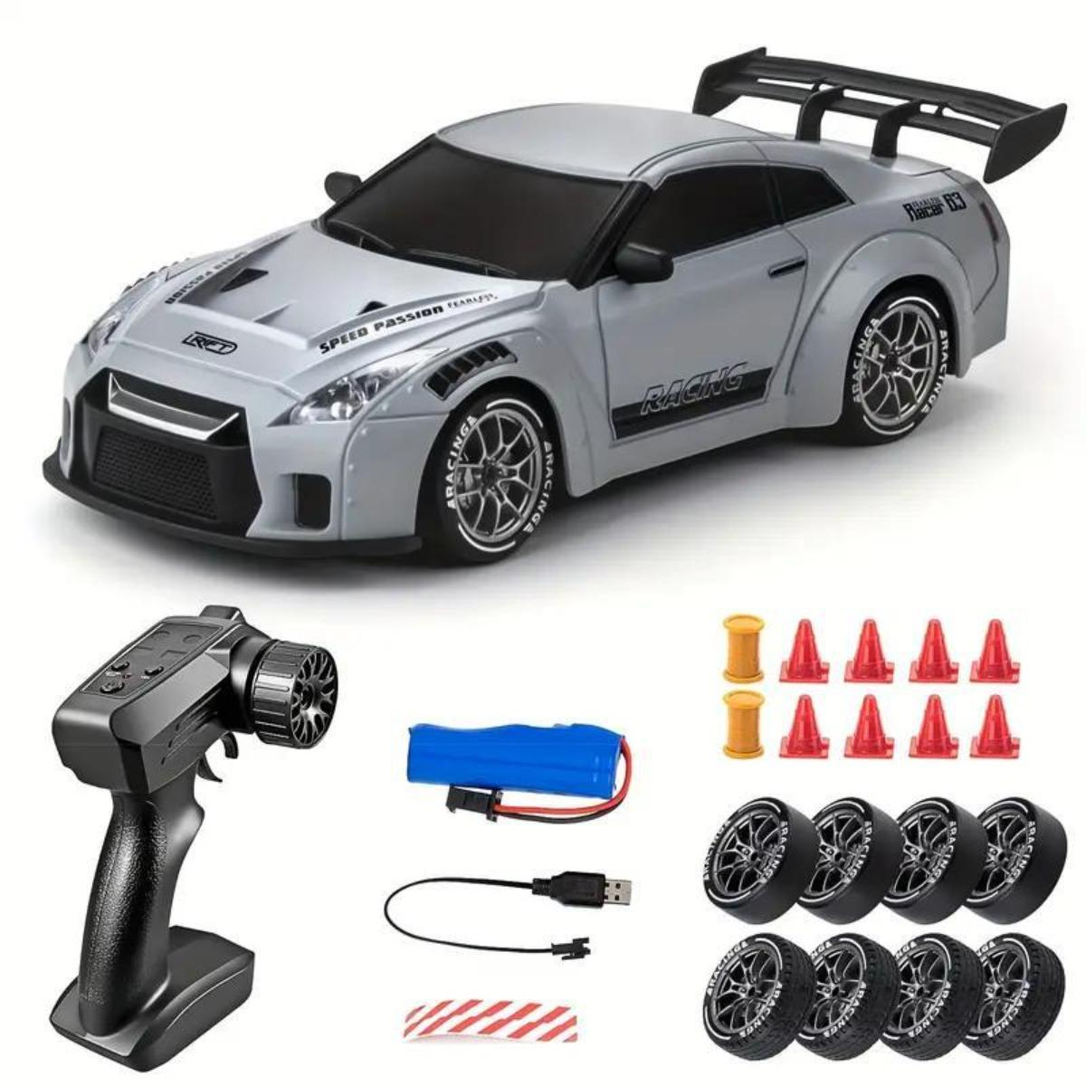 Scale 2.4GHz 4WD Remote Control RC Drift Car  High Speed LED Lights Drift Tires Kids  Toy For Indoor  & Outdoor Play Easter Gift RC Cars photo 1