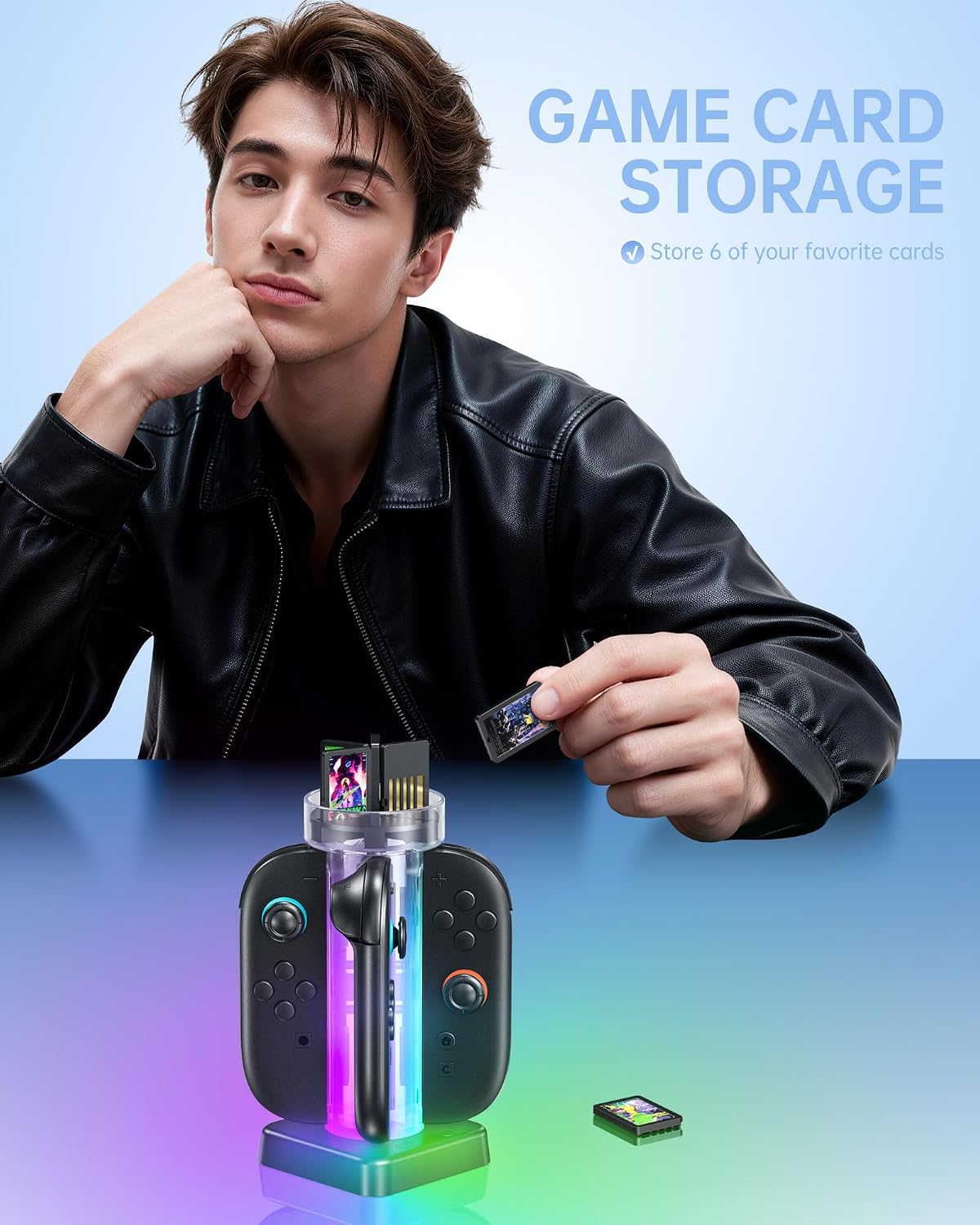 Charging Dock For S Witch 2 Controller, JoyCon Charging Station With Lamppost LED Indication photo 3